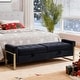 preview thumbnail 13 of 15, 66" Storage Bench King Size End of Bed with Double Lids and Gold Legs