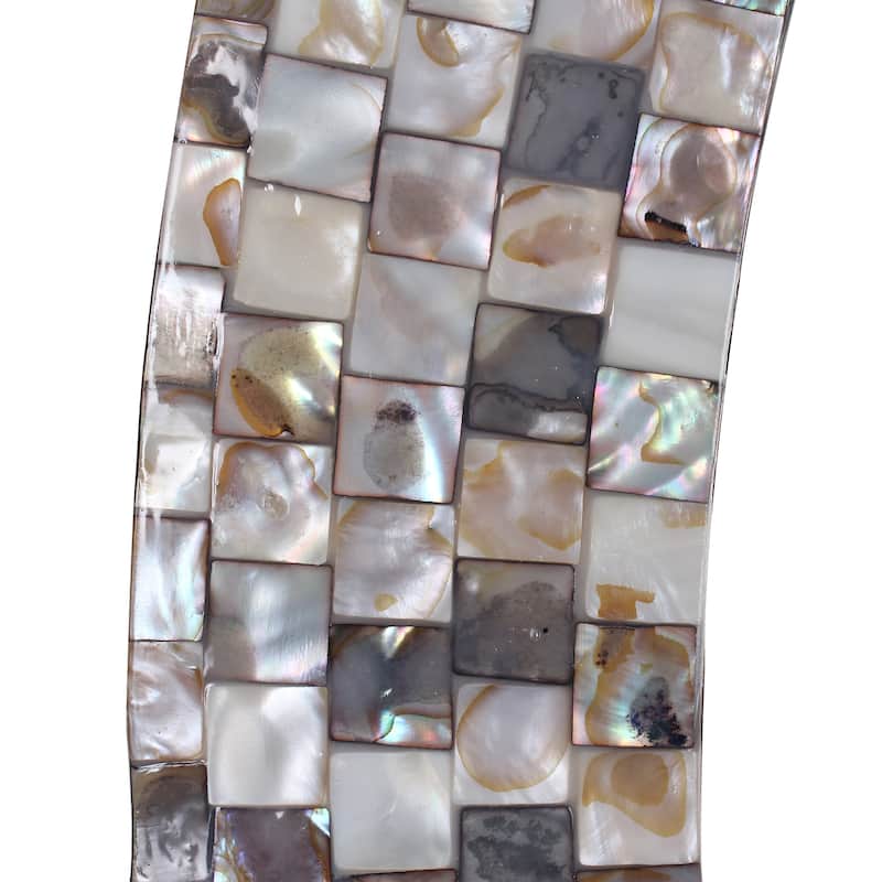 Mosaic Seashell Wall Mounted Accent Mirror - 29.72 x 29.72