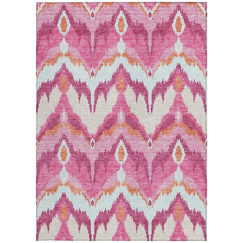 HomeRoots Ikat Transitional Rectangle Outdoor Rug