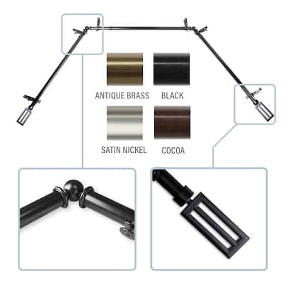InStyleDesign Cavalier 13/16" Bay curtain rod 20"-36", 38"-72"