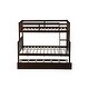 preview thumbnail 17 of 25, Luxury Twin Over Full Rubber Wood Bunk Bed with Trundle, Convertible Ladder and Guardrail, Detachable, Convertible Bed