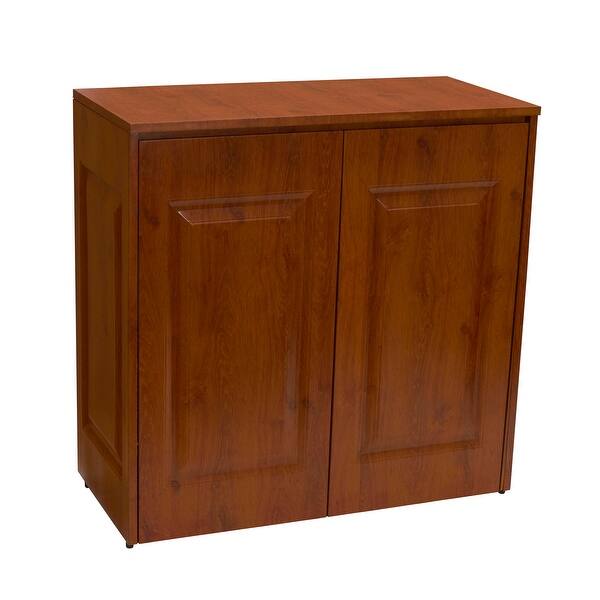 Household Essentials Tilt Out Metal Cabinet Laundry Hamper And Sorter Wood Grain Overstock 31797240