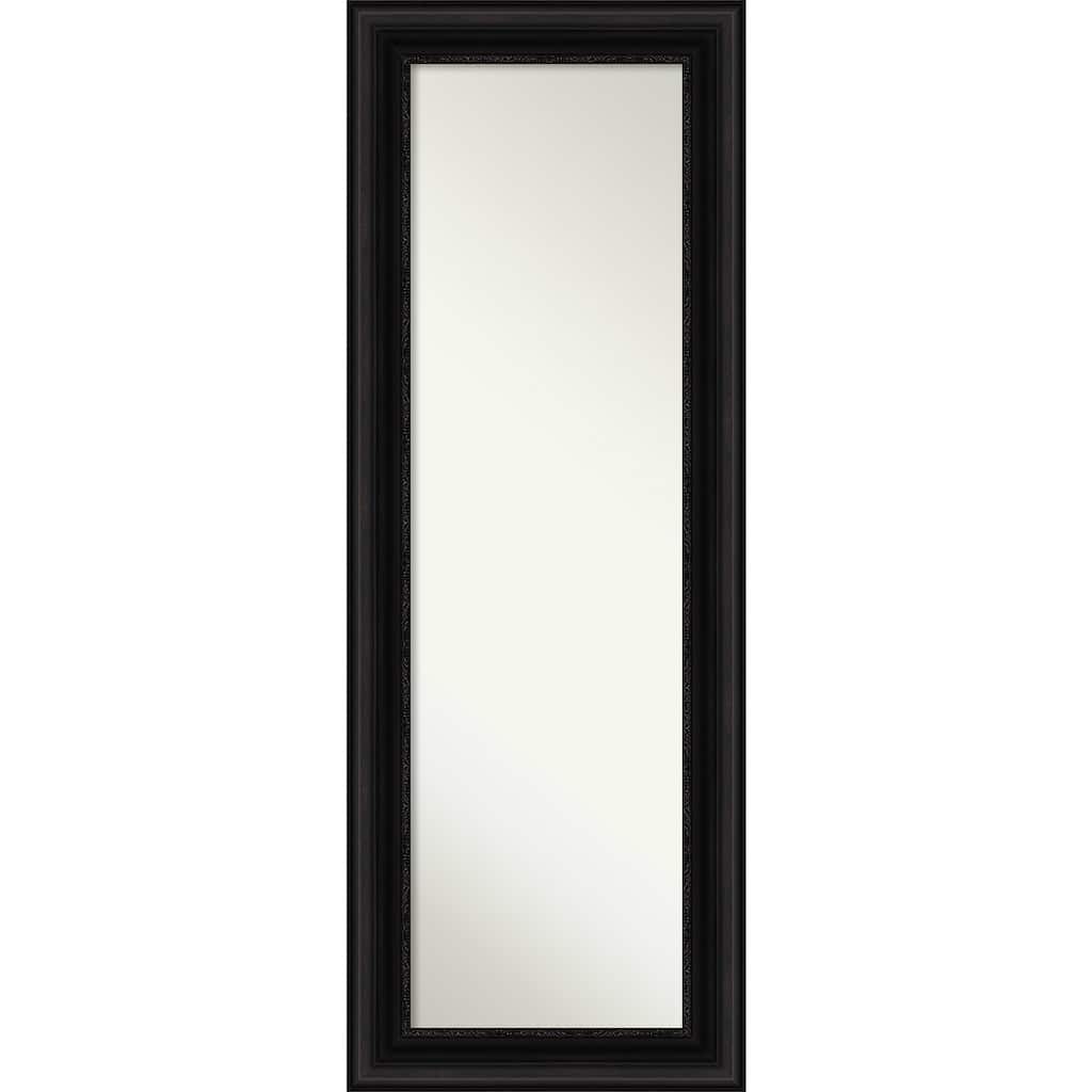 Non-Beveled Full Length On The Door Mirror - Parlor Frame - Parlor Black - Outer Size: 20 x 54 in