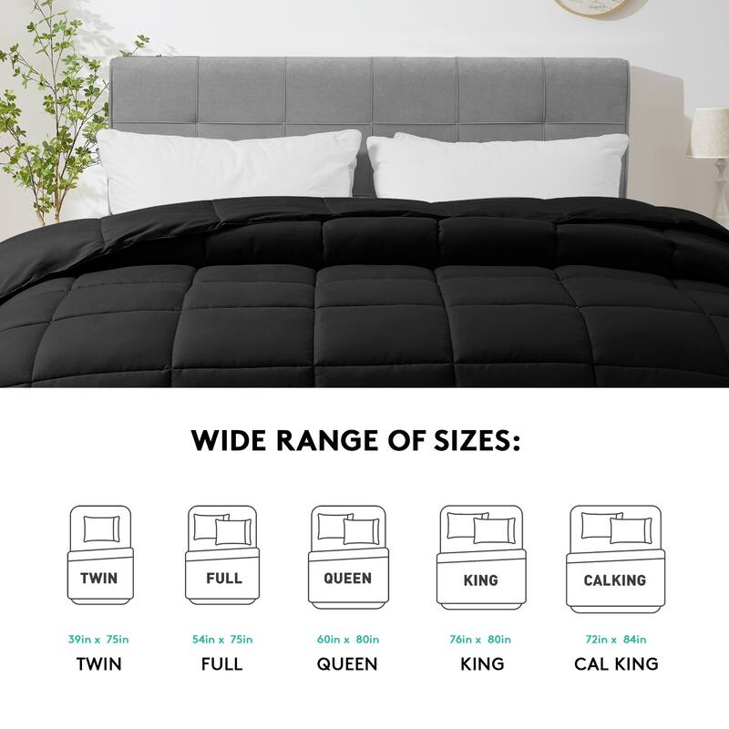 All Season Soft Comforter/Duvet Insert, Quilted and Peach-skin Processes, Machine Washable