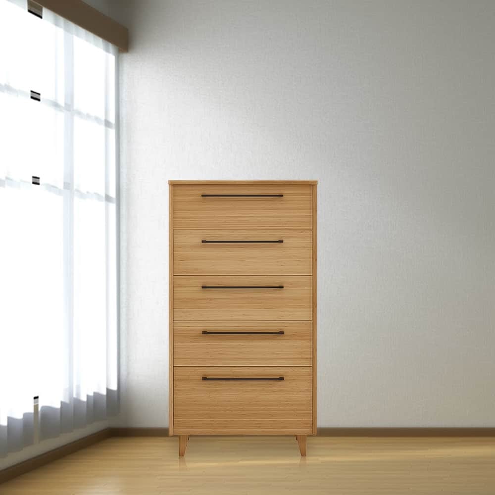 Tristan Five Drawer High Chest, Golden