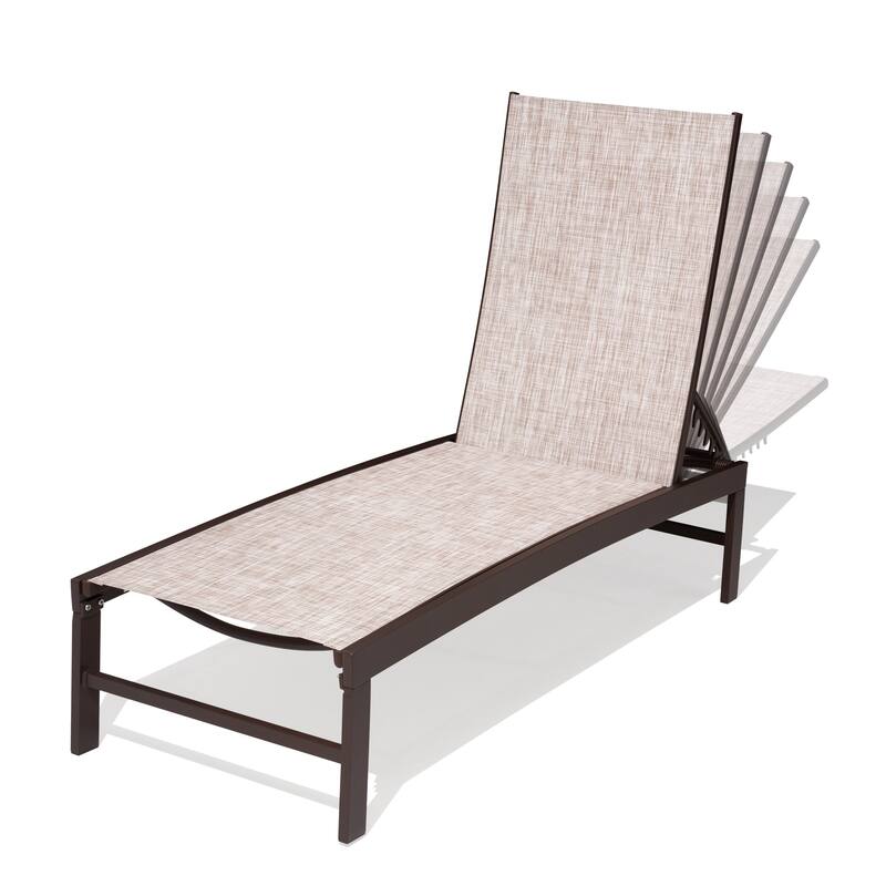 Pellebant Adjustable Aluminum Patio Chaise Lounge Chairs Outdoor (Set of 2)