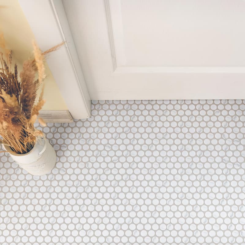 Merola Tile Carrione Penny Matte Carrara 9-3/4" x 11-1/2" Porcelain Floor and Wall Tile