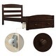 preview thumbnail 5 of 6, Twin Platform Bed Frame with Storage Drawer, Espresso Finish