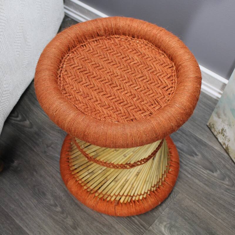 Natural Geo Moray Decorative Handwoven Jute Accent Stool