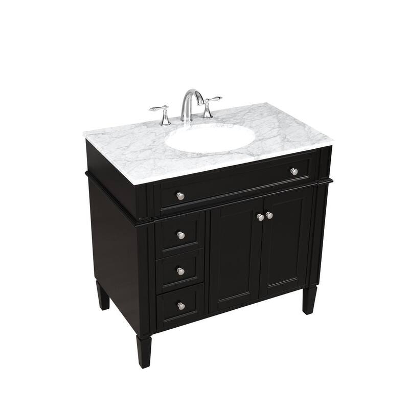 Pearson Carrara White Marble Top Bathroom Vanity Set Bed Bath