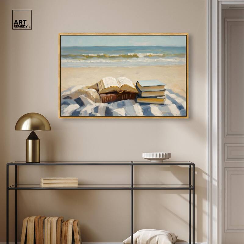 Beach Reading Canvas by Art Remedy