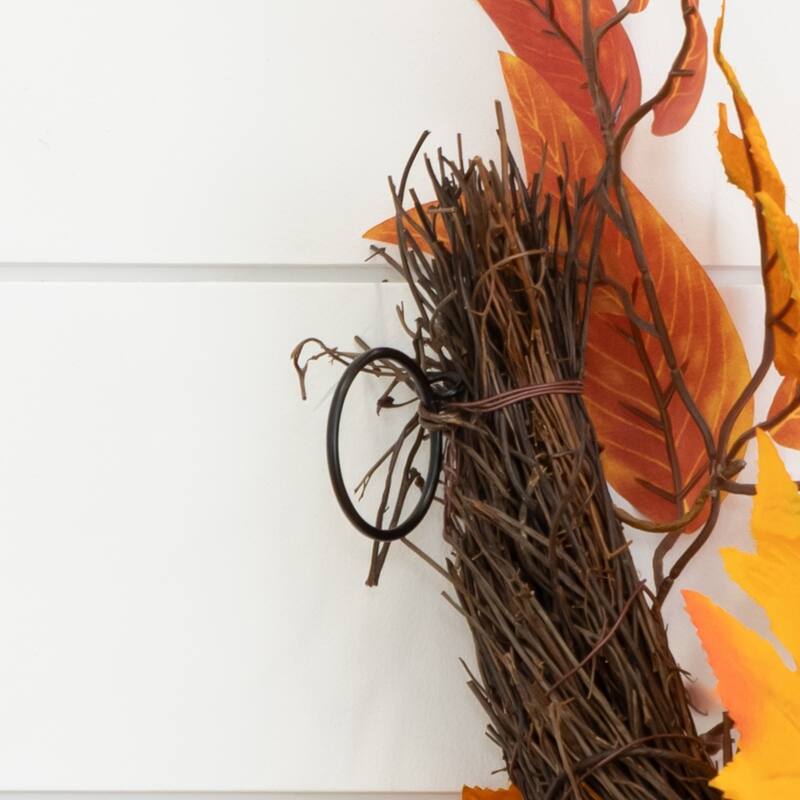 6' Assorted Autumn Maple Leaves, Berries and Pinecone Fall Garland - 72