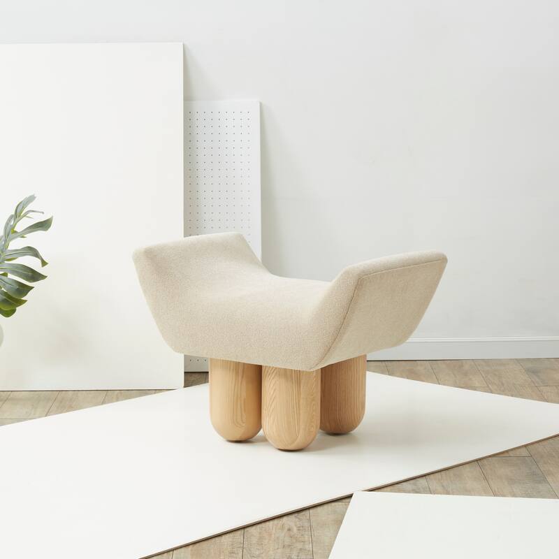 SAFAVIEH Couture Peshah Upholstered Ottoman (Fully Assembled)