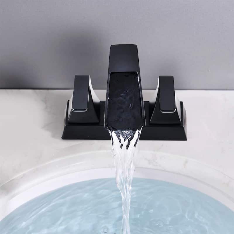 4" Centerset Waterfall Bath Lavatory Faucet with Pop Up Sink Drain