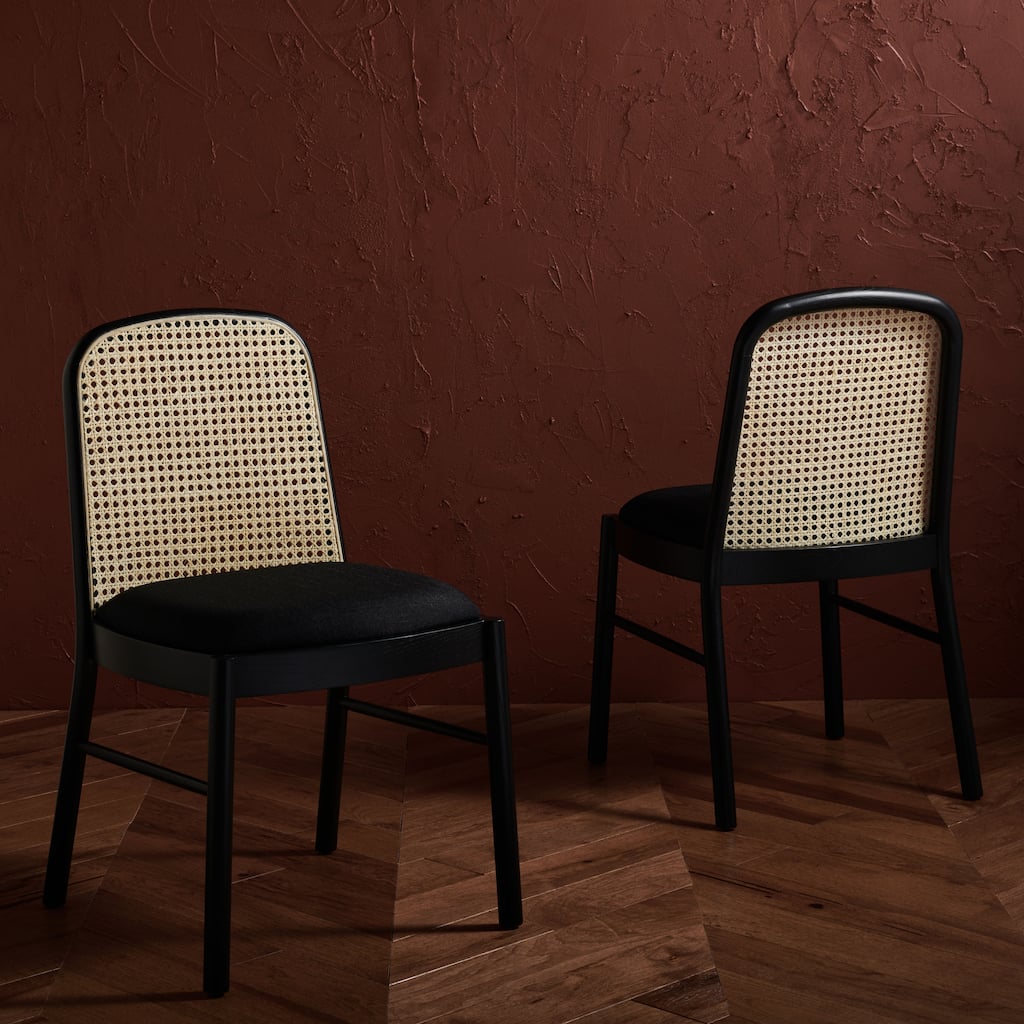 SAFAVIEH Couture Henryetta Rattan Back Dining Chair (Set of 2) - 18 In. W x 20 In. D x 33 In. H - 18"Wx20"Dx33"H