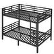 preview thumbnail 5 of 8, Black Full XL over Full XL Metal Bunk Bed with Under-Bed Storage