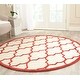 preview thumbnail 55 of 131, SAFAVIEH Handmade Cambridge Maybell Moroccan Trellis Wool Rug 6' x 6' Round - Ivory/Rust
