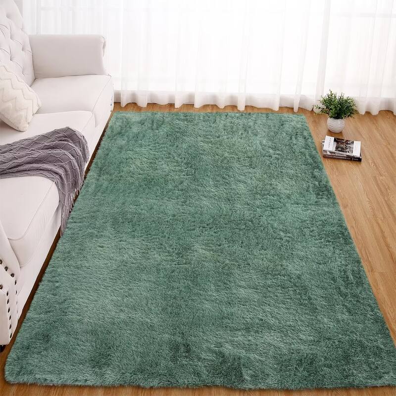 Garvee Shag Fluffy Area Rug Modern Indoor Plush Shaggy Carpet - 6' x 9' - Sage Green