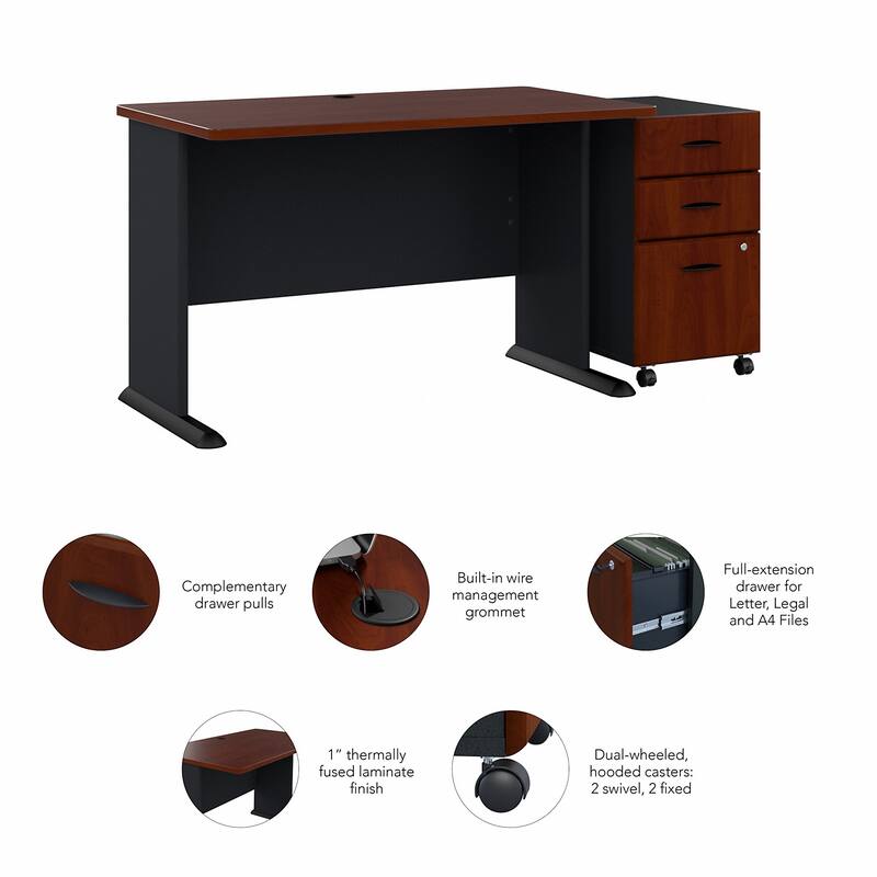 Series A 48W Desk with Mobile File Cabinet by Bush Business Furniture