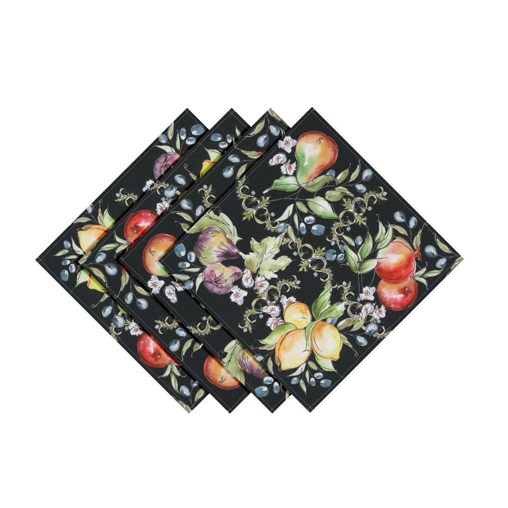Laural Home Tuscan Fruit Sketch Napkin Set of 4 - 20" x 20"