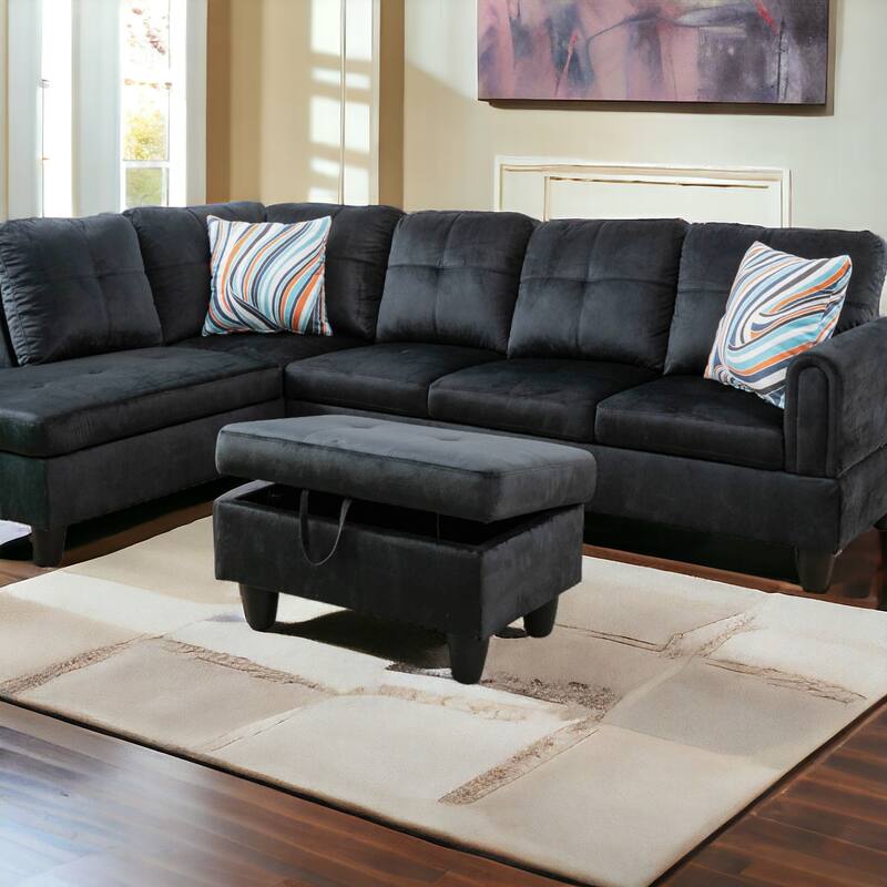 KISRAIS 28.5" Wide Upholstered Storage Ottoman