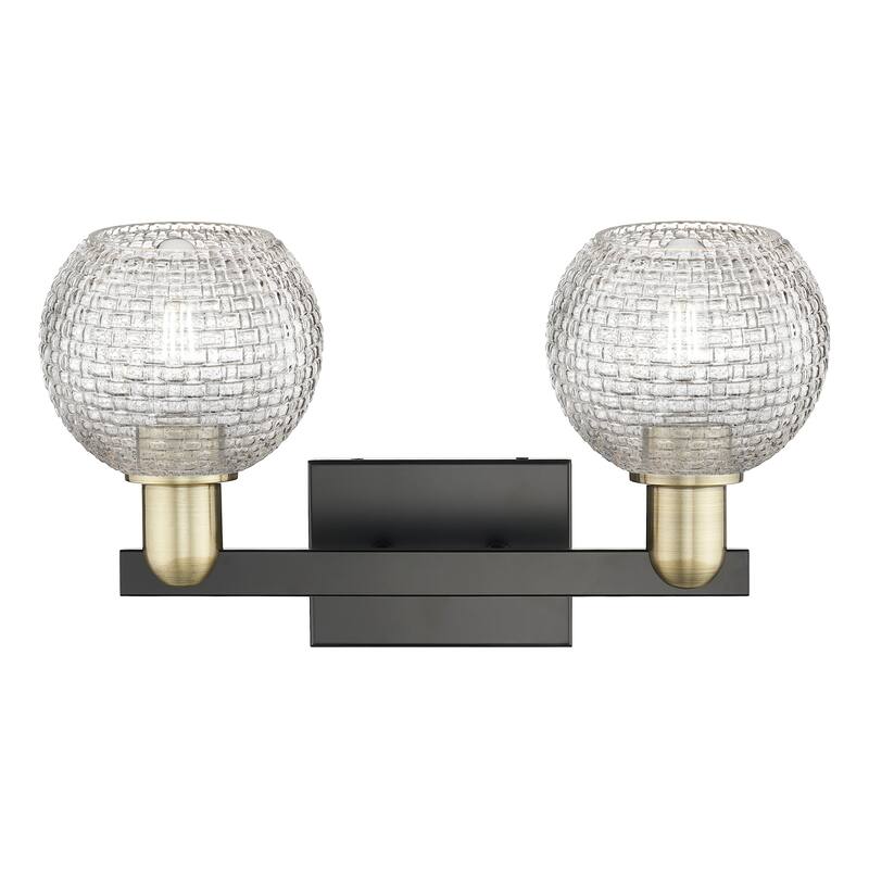 Innovations Lighting Endless Possibilities Arcadia - Athens - 2 Light 17" Basketweave Bath Vanity Light