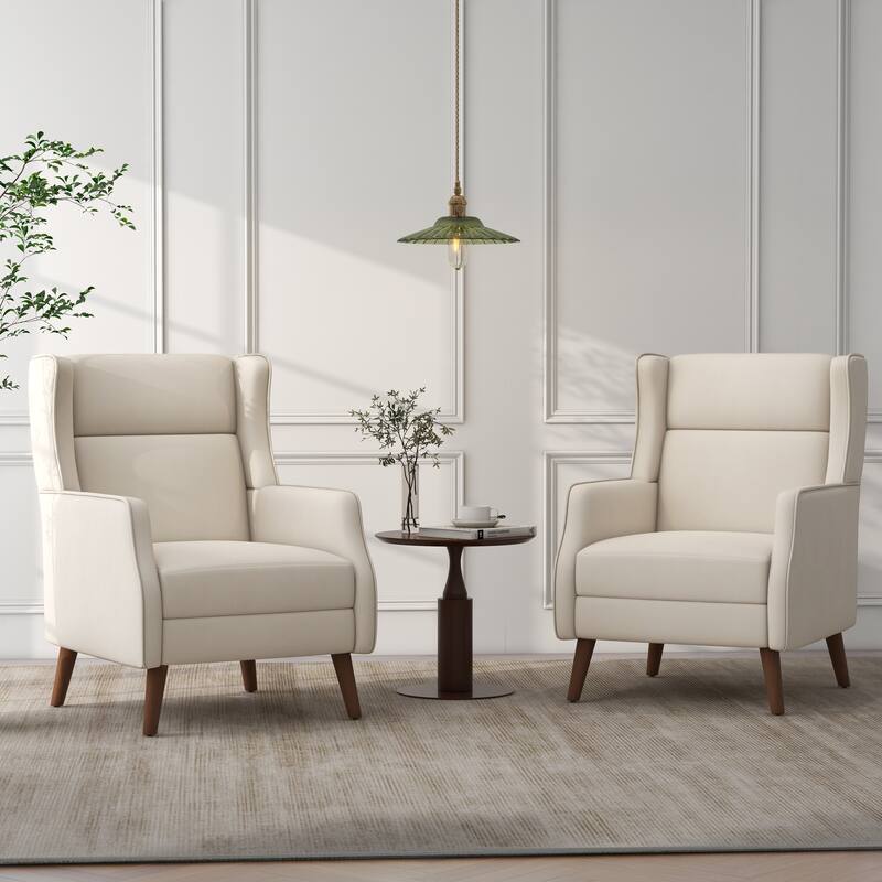 Set of 2 Upholstered Modern Accent Chair Living Room Armchairs