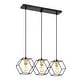 preview thumbnail 3 of 8, Horatia 24 Inch Clean Modern Industrial Style Matte Black and Satin Gold Finish Ceiling Lighted Chandelier 3-Light - N/A