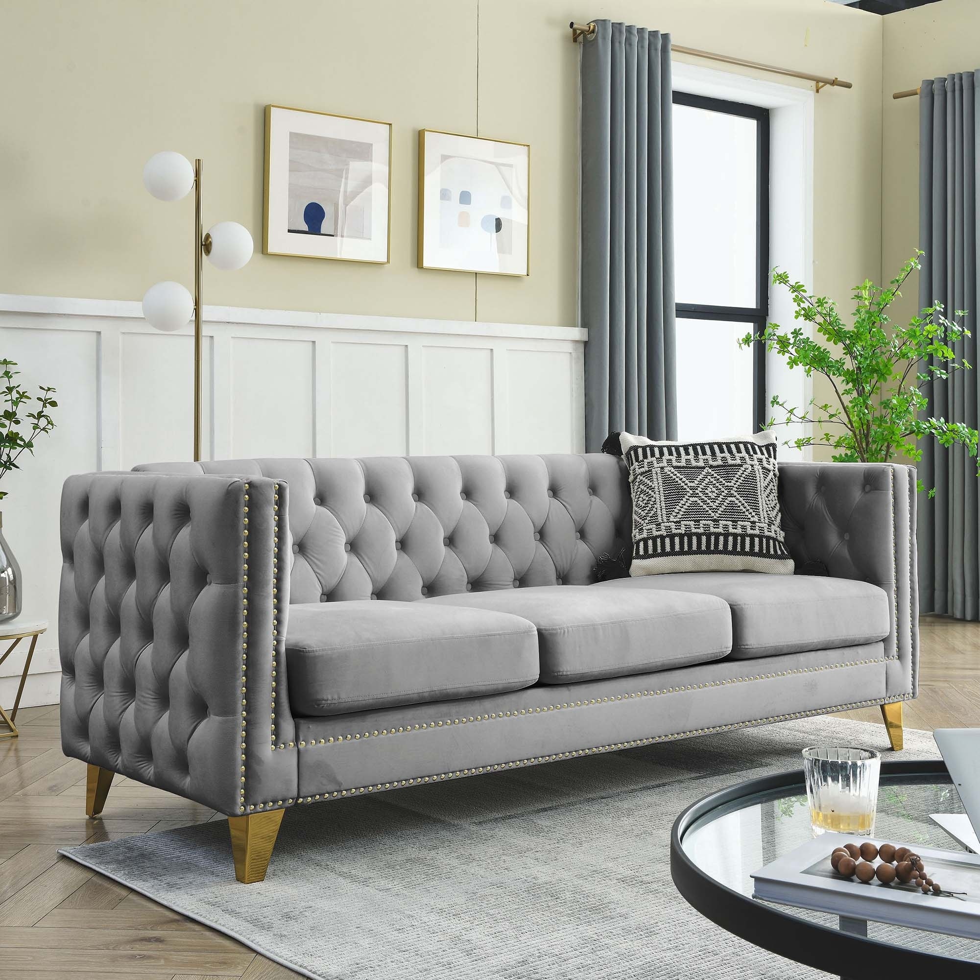 Square arm sofa sale