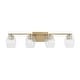 preview thumbnail 2 of 10, Lucas 4-light Bath/ Vanity Fixture w/ Wavy Embossed Glass