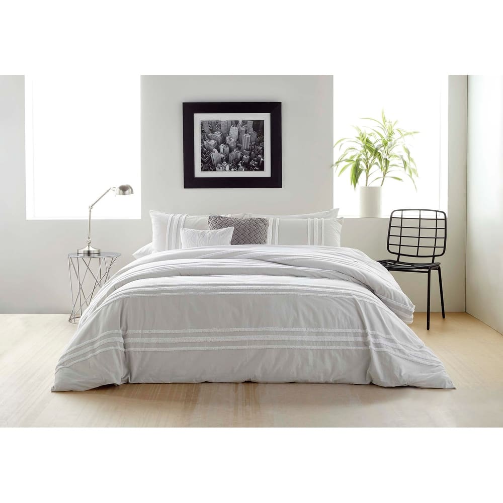 DKNY Chenille Stripe 3-pc Comforter Set