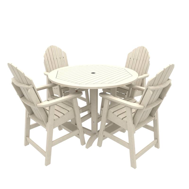 Highwood Commercial Grade 5-Piece Muskoka Adirondack 48" Counter Height Dining Set - Whitewash