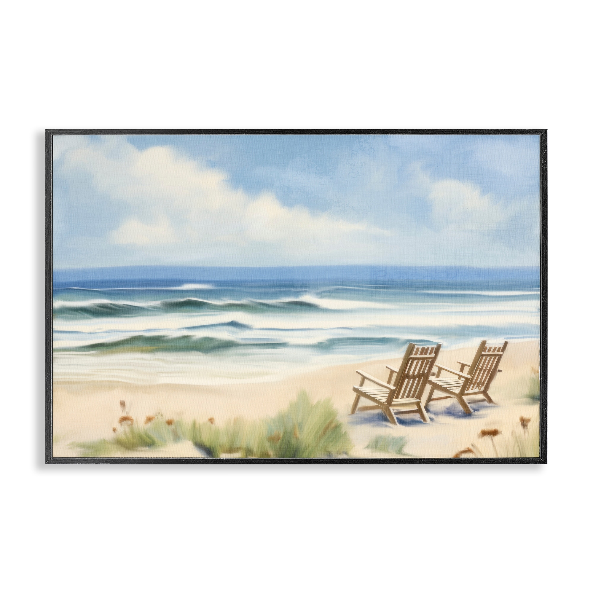 Stupell Beach Coast Chair View Framed Giclee Art Design By Kim Allen