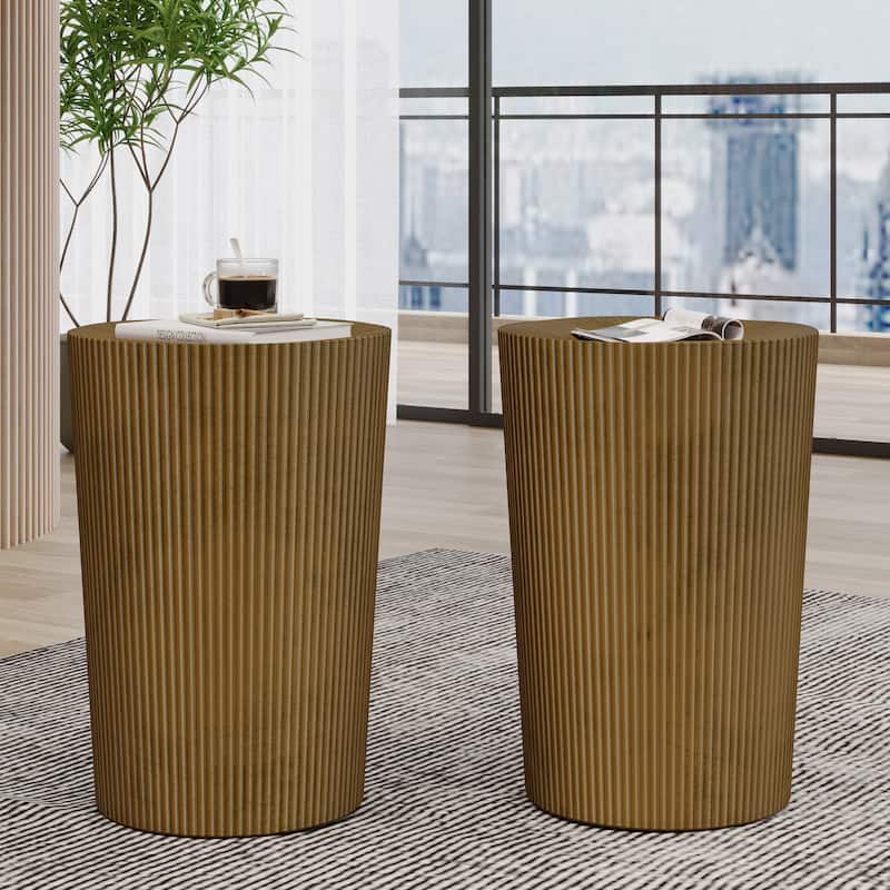 Roomfitters Langseth Iron Sunburst Side Table, Set of 2 Modern Metal End Tables, Decorative Accent Furniture Set, Gold - Gold