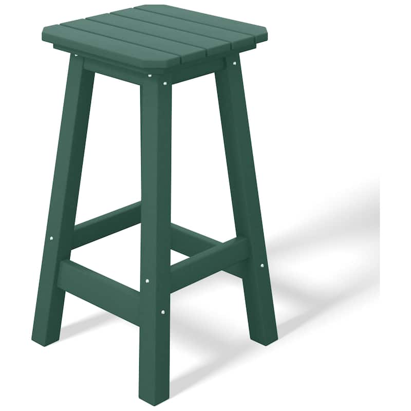 Laguna Hdpe All Weather Outdoor Patio 24" Square Counter Stool (Set Of 2)