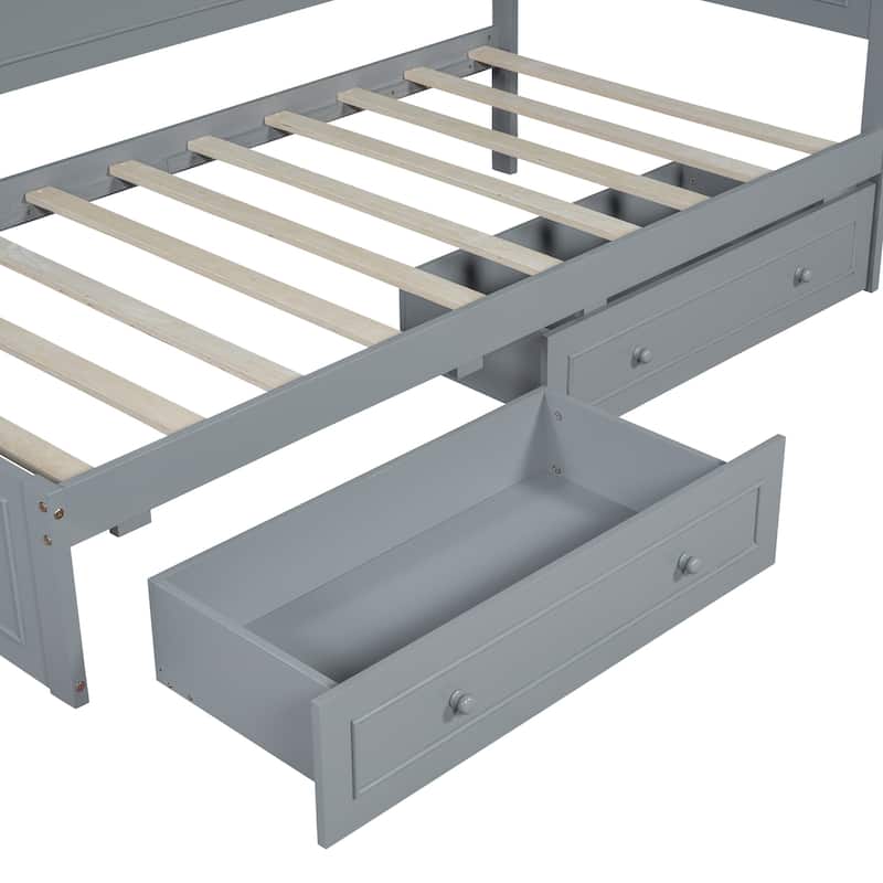 Merax Twin Size Wood Daybed with Trundle/Drawers