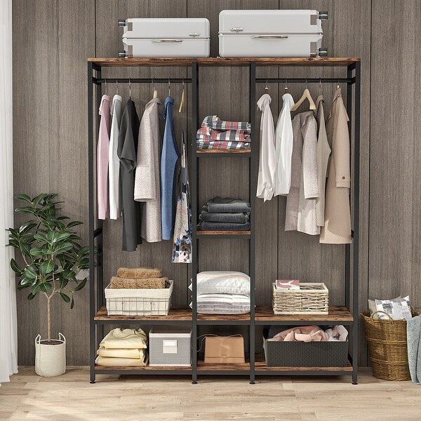 Closet organizer sales with hanging rod