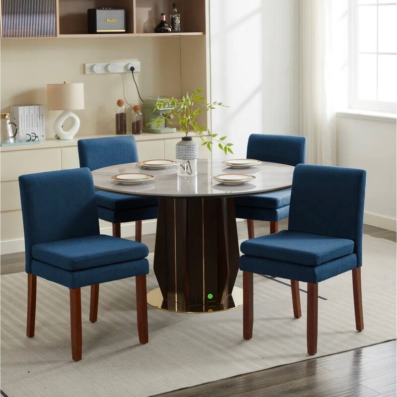 Set of 2 Upholstered Dining Chairs Modern Sidechair Performance Fabric High Back Armlesschair for Diningroom Kitchen