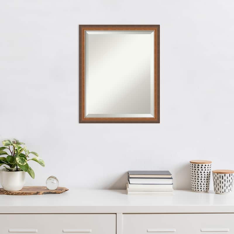 Two Tone Beveled Wood Framed Wall Mirror