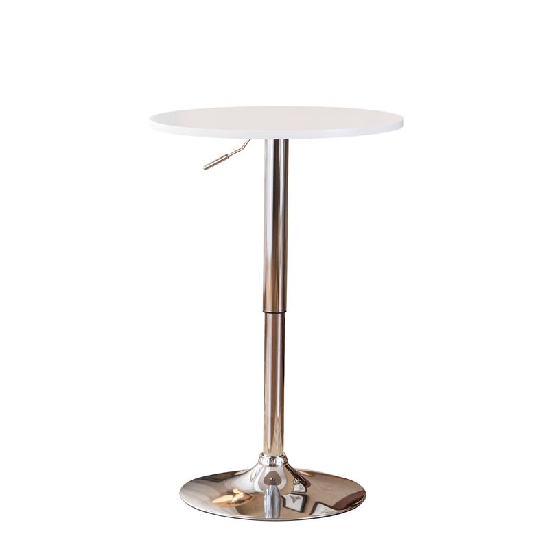 Adjustable Wood and Metal Bar Table in White for Living Room,Dining Room