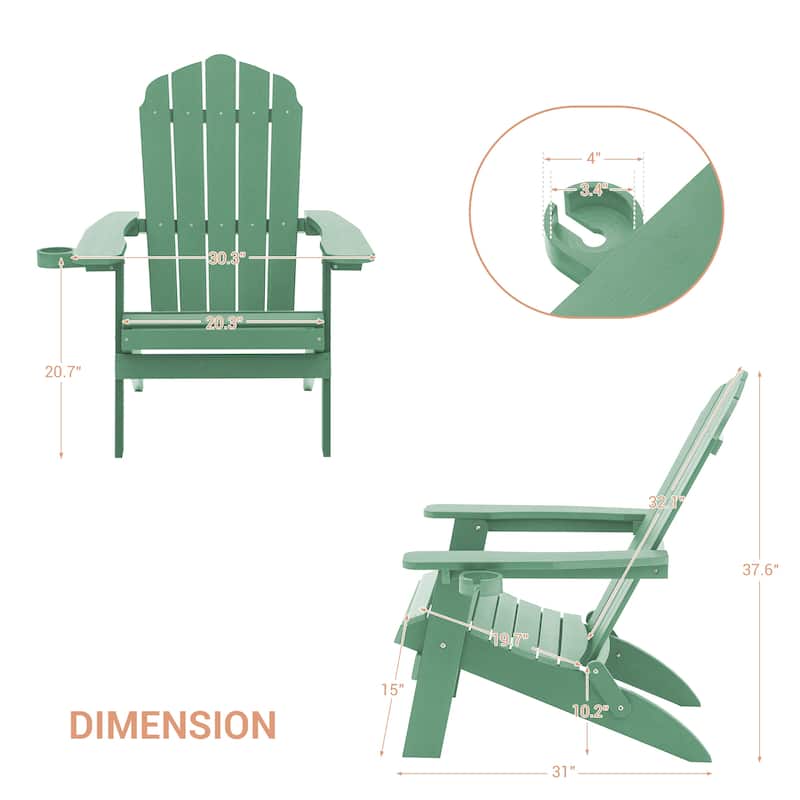 Bonosuki Set of 2 Folding Adirondack Chair Patio Fire Pit Chair