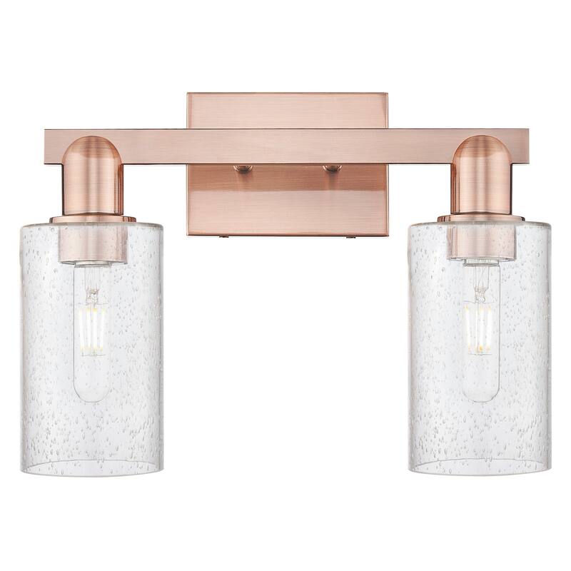 Innovations Lighting 716-2W-11-15 Clymer Vanity Clymer 2 Light 15" - Antique Copper / Seedy