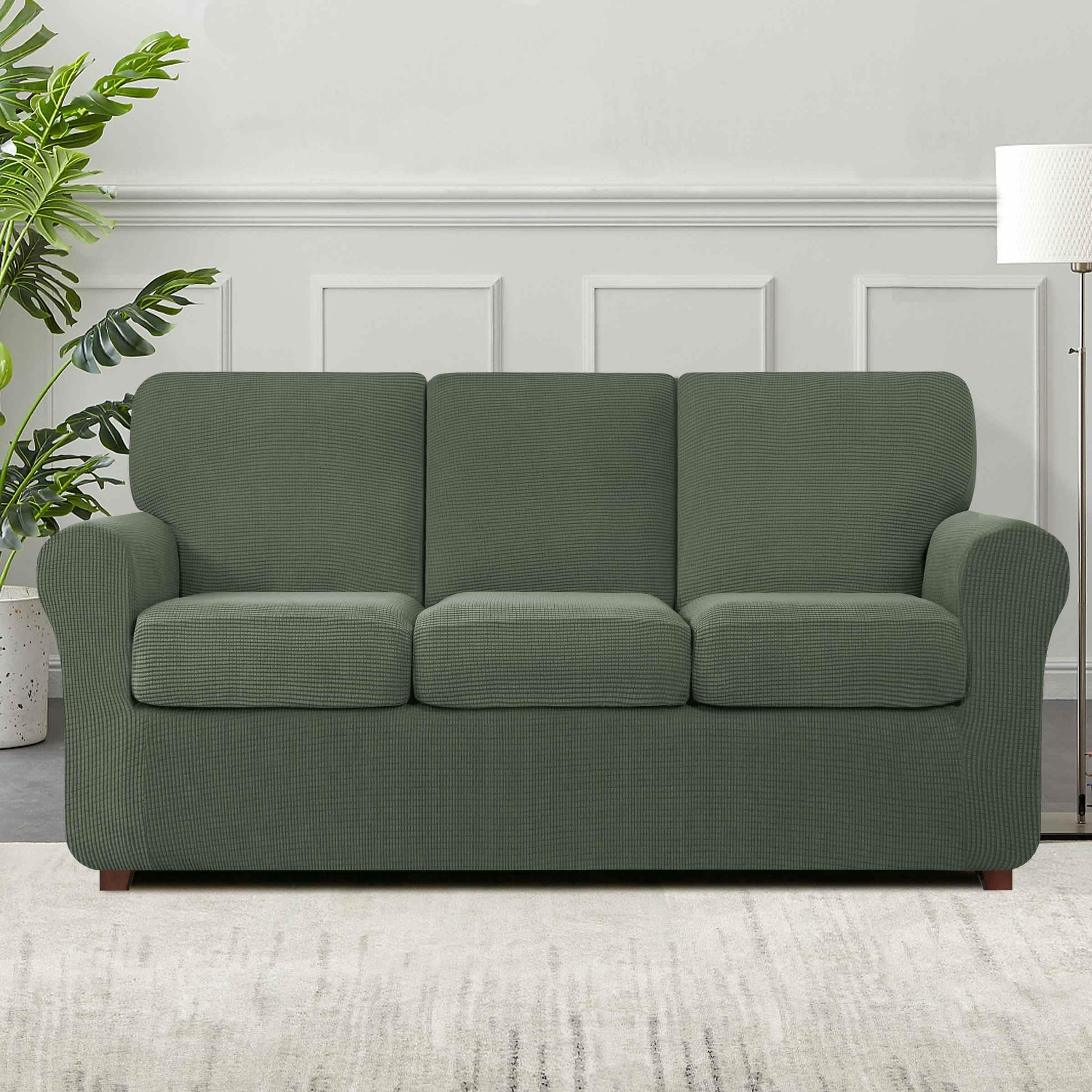 Subrtex 7 Piece Stretch Sofa Slipcover Sets with 3 Backrest Cushion Covers and 3 Seat Cushion Covers Bed Bath Beyond 37439440