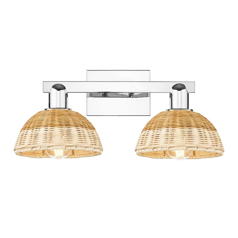 Innovations Lighting 716-2W-11-16 Natural Ballston Dome Vanity 2 - Polished Chrome / Natural