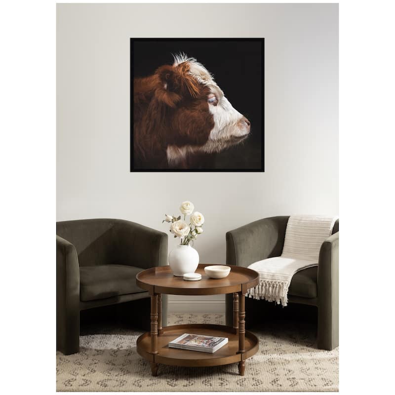 Kate and Laurel Cow Profile by Emiko and Mark Franzen F2 Images Framed Wall Art Print