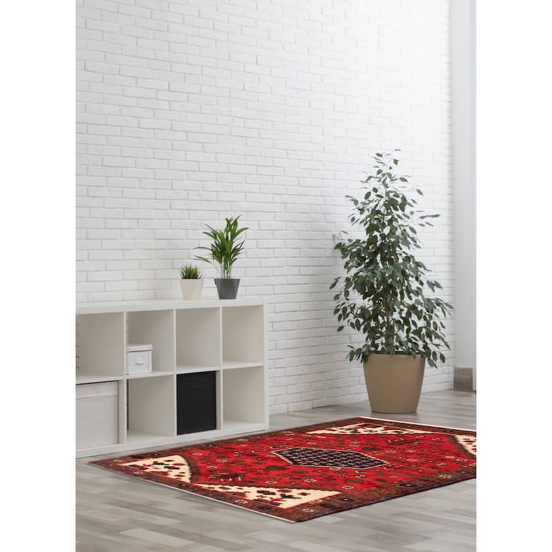 ECARPETGALLERY Hand-knotted Andelz Red Wool Rug - 3'4 x 4'9