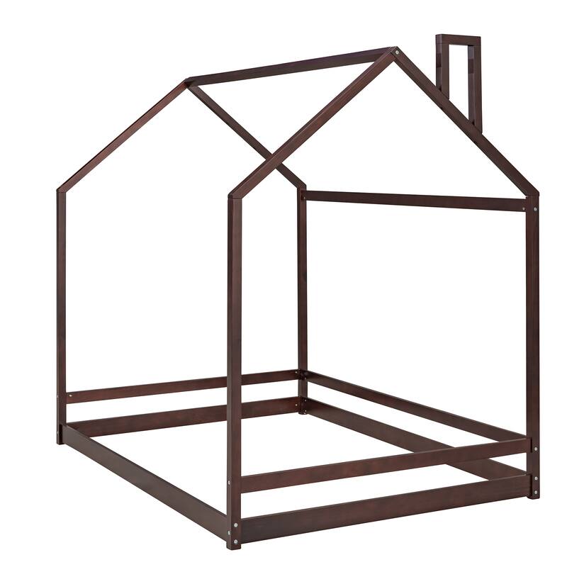 Full House Bed with Roof Design, Safe and Fun Sleeping Space for Kids