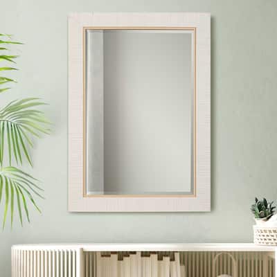Copper Grove Faux Rattan White Mirror