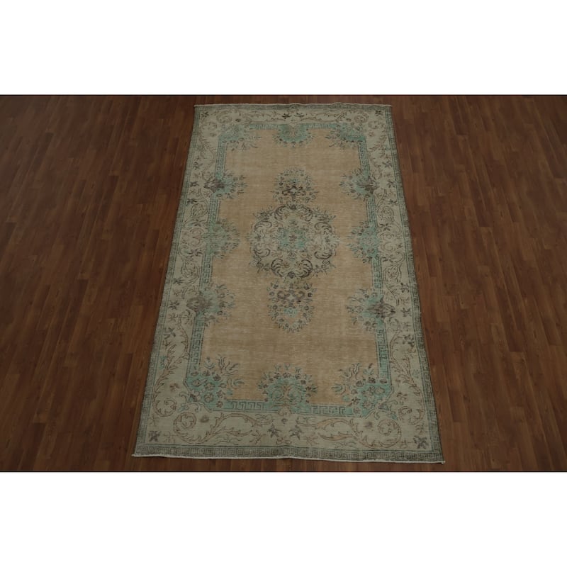 Hand Knotted Oriental 100% Wool Carpet Transitional Floral Oranges & Rust Anatolian Area Rug - 10' 0'' X 5' 8''