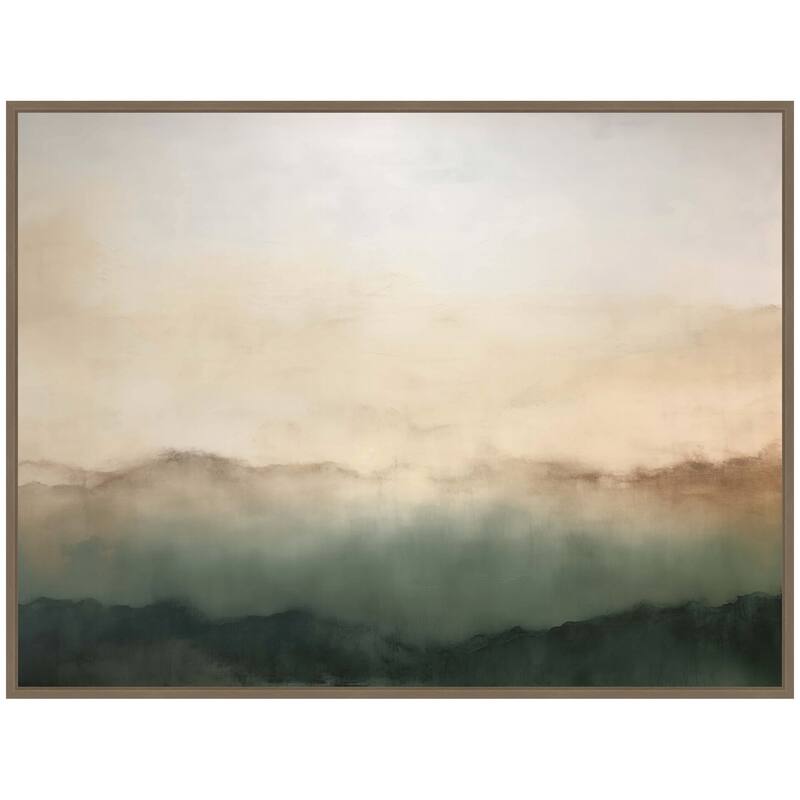 Kate and Laurel Sylvie Green Mountain Abstract I Horizontal Framed Canvas by Amy Lighthall